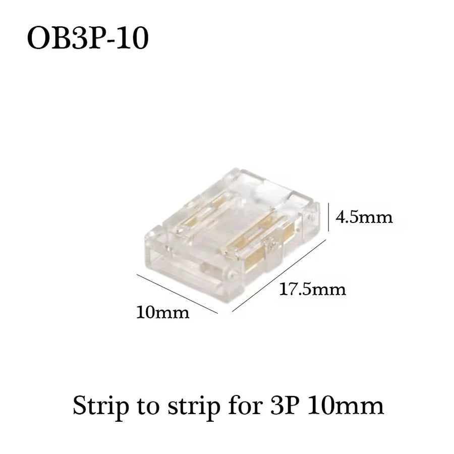 COB Led Strip Connector Light Strip Wire Connectors 2 3 4 Pin L-shaped For 5 8 10mm Width PCB Single Color RGB CCT Strip