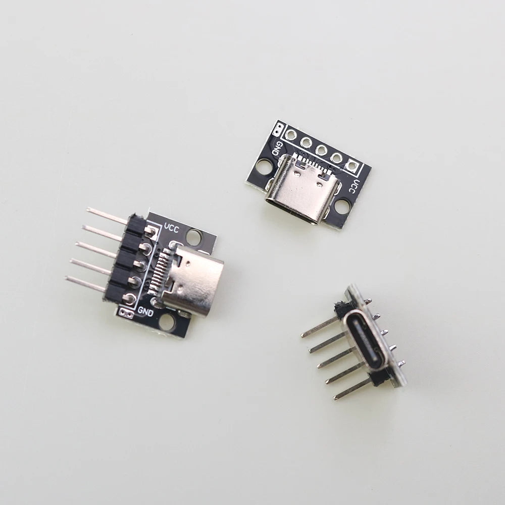 1PCS Data Charging Cable Jack Test Board with Pin Header 90 Degree Micro Mini USB Type C 2Pin USB 3.0 2.0 Female Male Connector