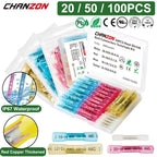 20/50/100PCS Heat Shrink Butt Wire Terminal Kit Waterproof Shrinkable Solder Crimp Splice Electrical Cable Joint Tube Connector