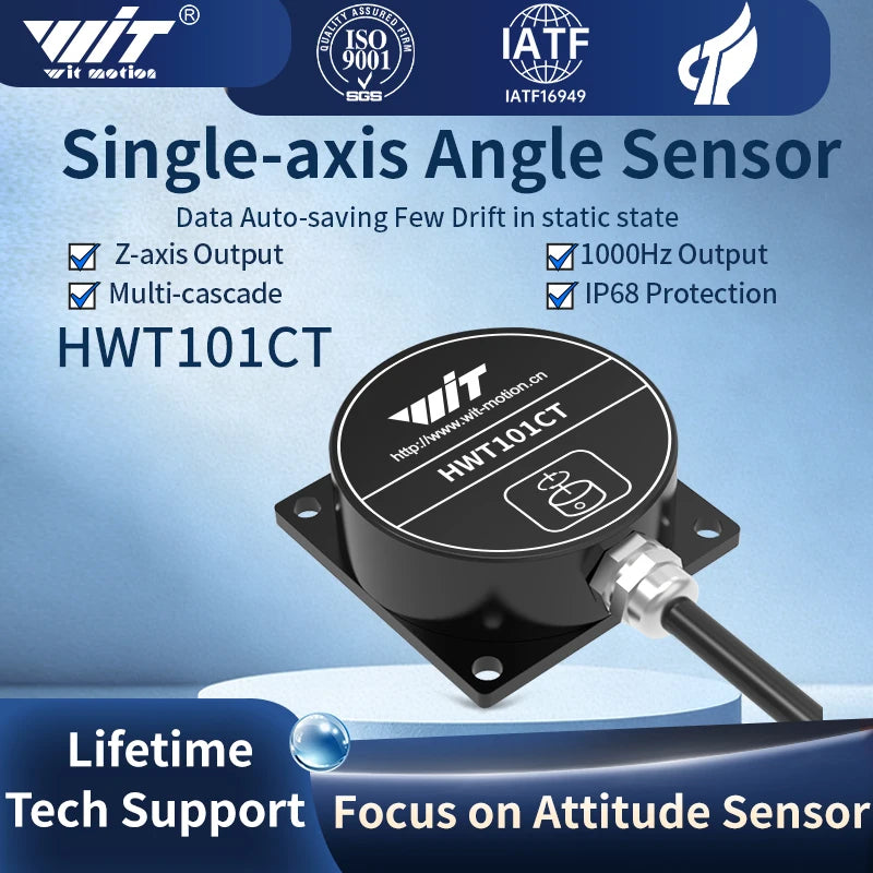 HWT101CT Z-Axis Crystal Inclinometer, MEMS Tilt Angle Sensor , Built-in Highly-Integrated Crystal Gyroscope
