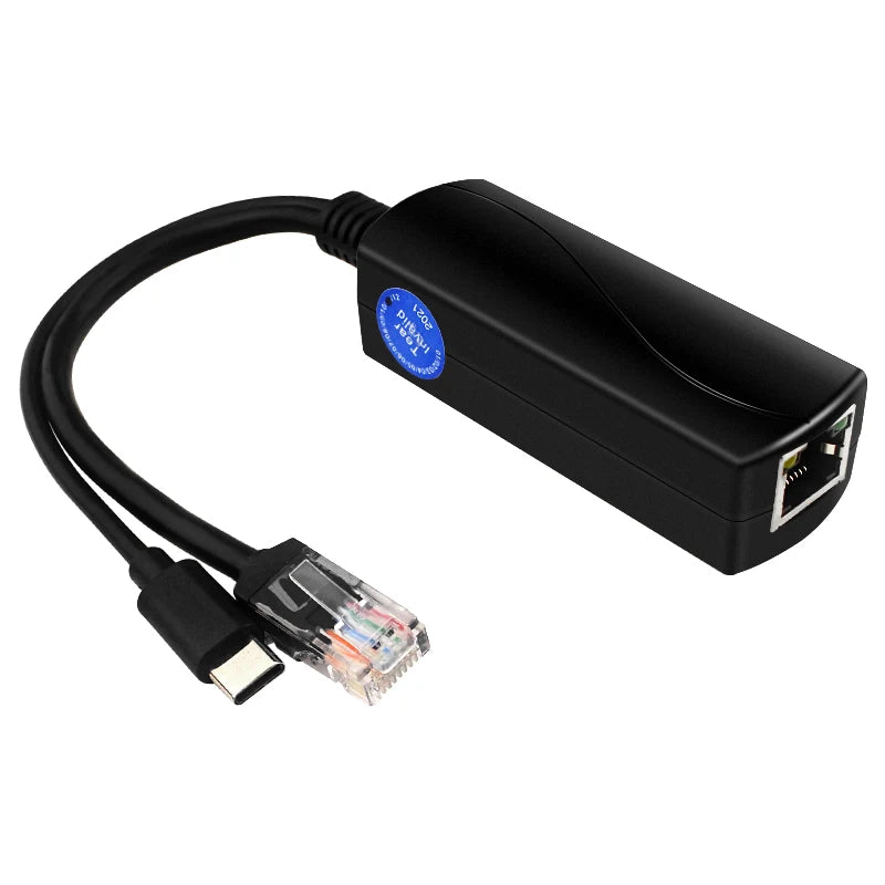 Raspberry Pi 5 Type-C USB PoE Separator 5V 4A 1000MB Network Gigabit Splitter Type C Connector For Raspberry Pi 5