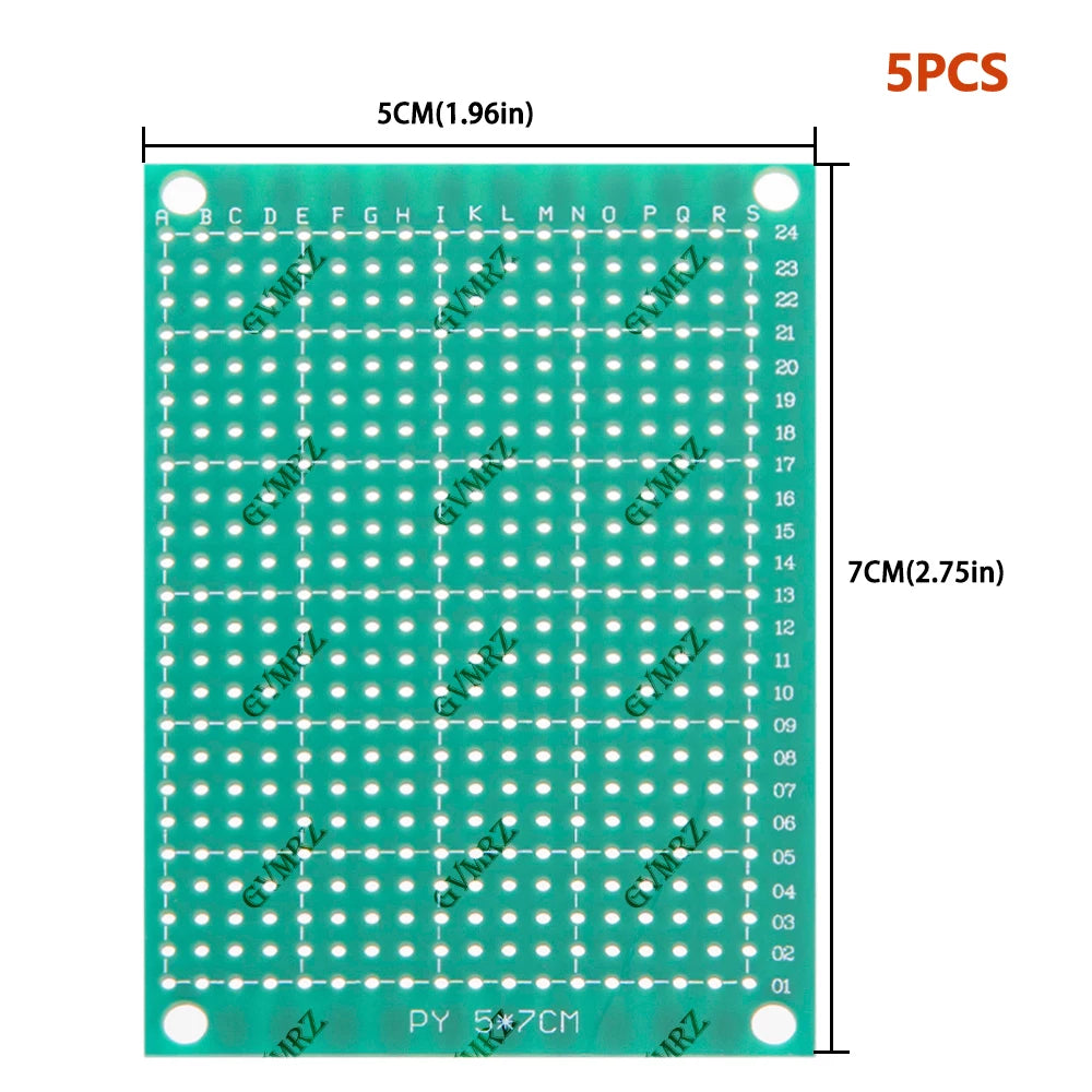 Single Sided 4x6cm 3x7cm Green PCB Prototype Board Universal Through Hole Perfboard for DIY Electronic Projects 2x8cm