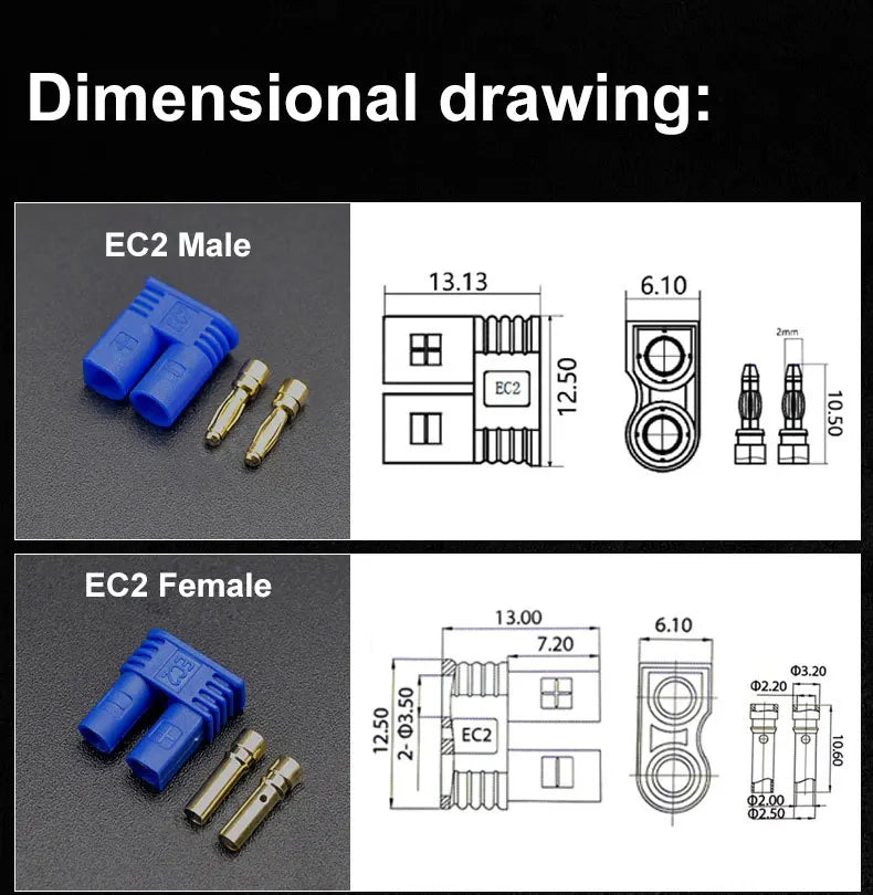 Cltgxdd 2/5/10pcs EC2 EC3 EC5 EC8 Banana Plug Battery Motor Male And Female Socket Aviation Model High Current Plug Connector
