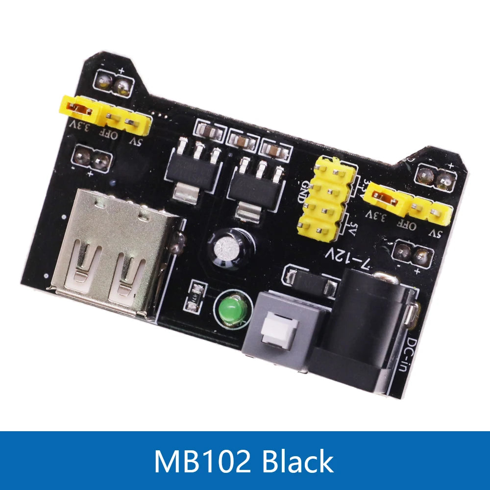 3.3V/5V MB-102 Breadboard power module+ 400 830 points Solderless Prototype Bread board kit +65 Flexible jumper wire