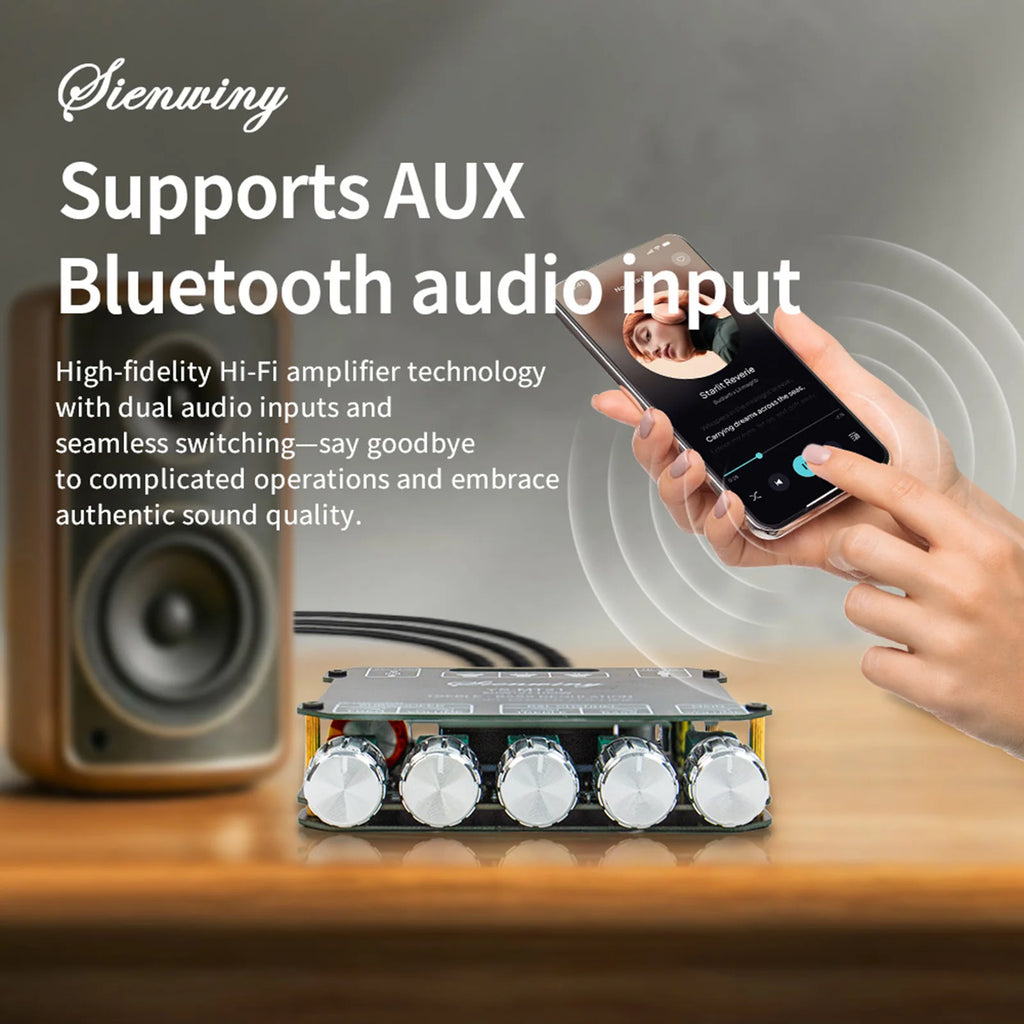 YS-MT21 2.1 Channel Bluetooth 5.0 Subwoofer Amplifier Board 50W X 2+100W Power Audio Stereo Amplifier Board Bass AMP AUX