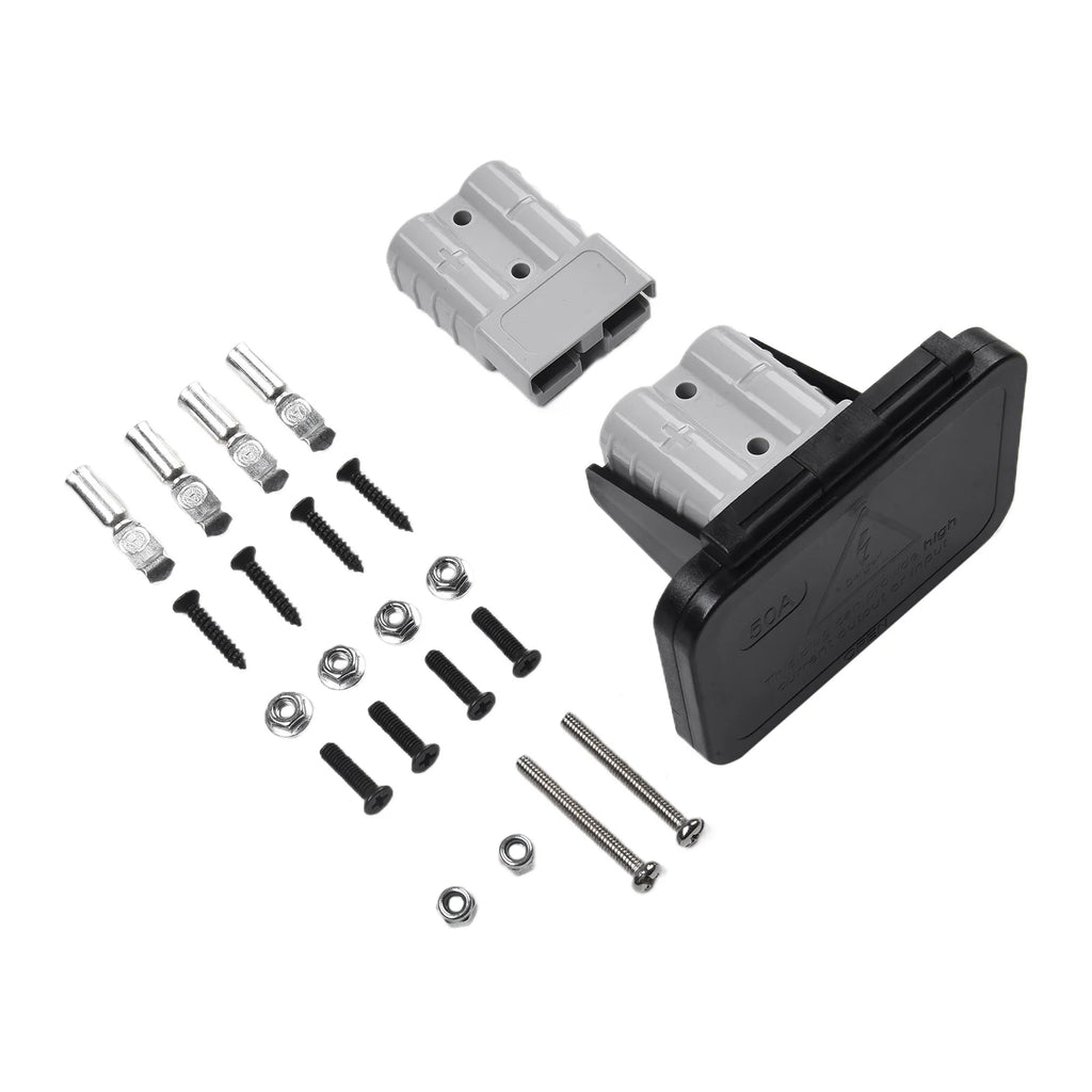 1 Set 50A Twin Dual Flush Mount Bracket For Anderson Plug Connector Flush Mounts Brackets Panel Cover For Caravan Yacht Panels