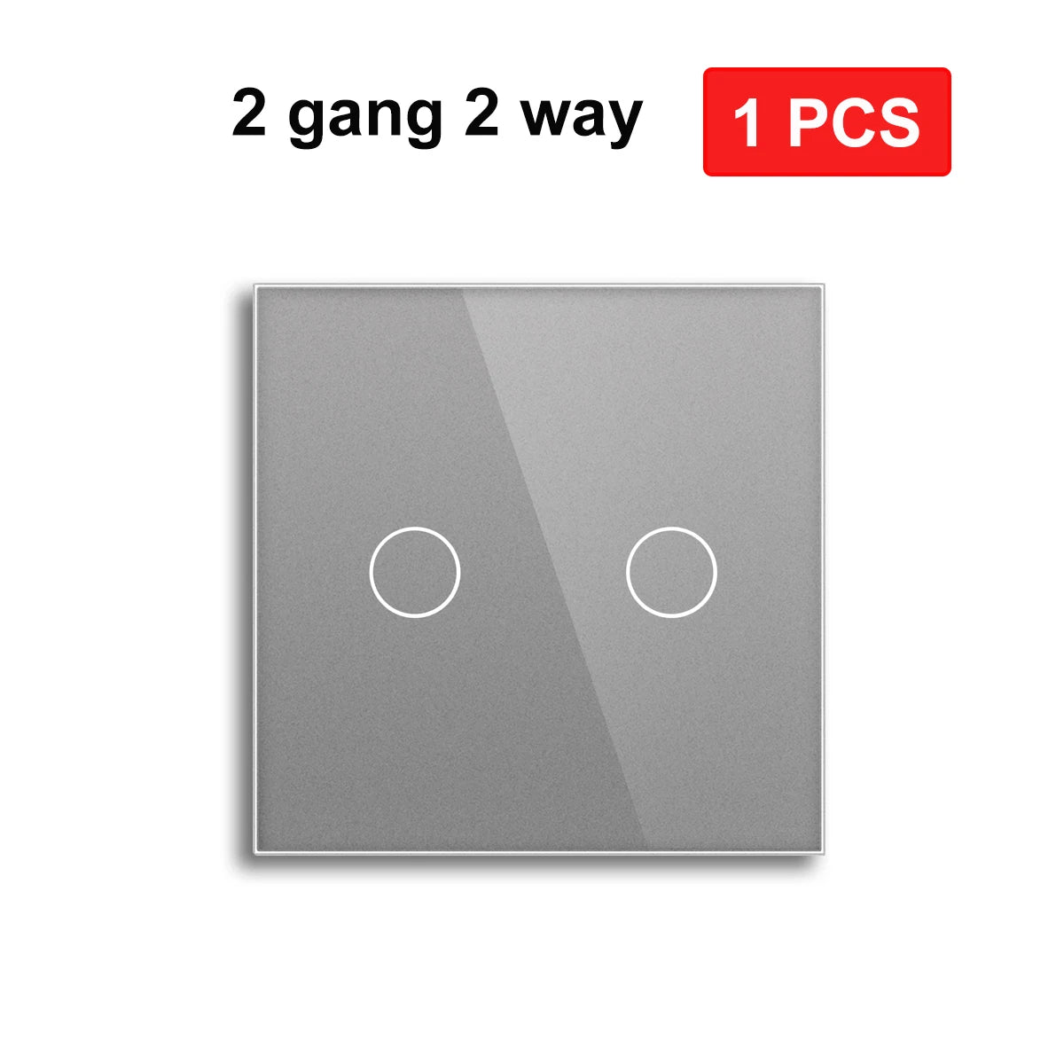 NYWP EU 86*86mm 1Gang 2Way Dual Touch Switch Tempered Glass Panel Stair Switch Bedroom Sensor Switches Cross No Need WI-FI