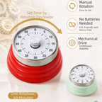 Magnetic Suction Countdown Alarm Clock 60 Minutes Battery Free Children Study Timer Mechanical Operation Visual Display