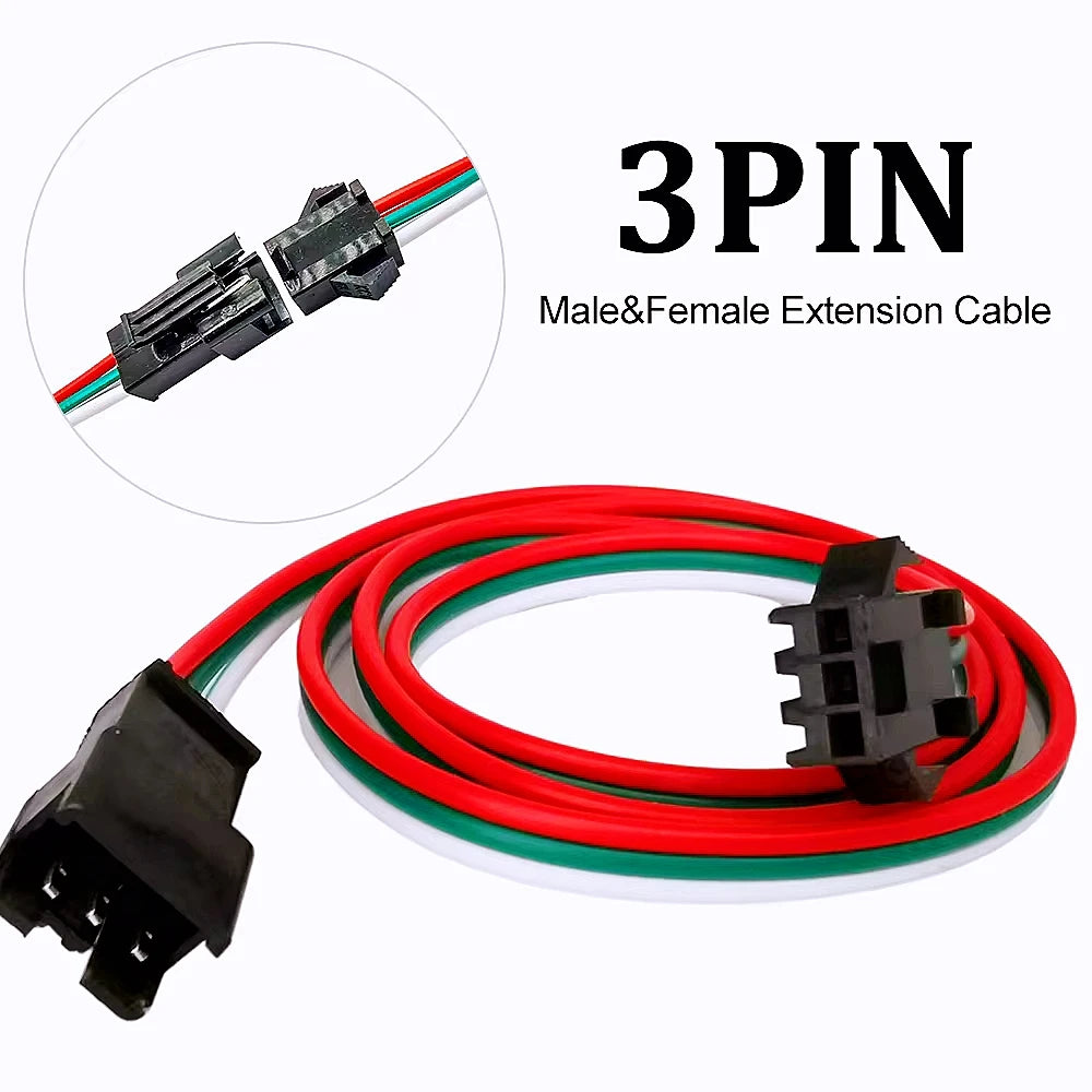 2Pin 3Pin 4Pin 5Pin Male and Female Extension Cable 0.5m 1m 2m JST Wire Plug Connector Cable for WS2811 WS2812 RGB LED Light Str