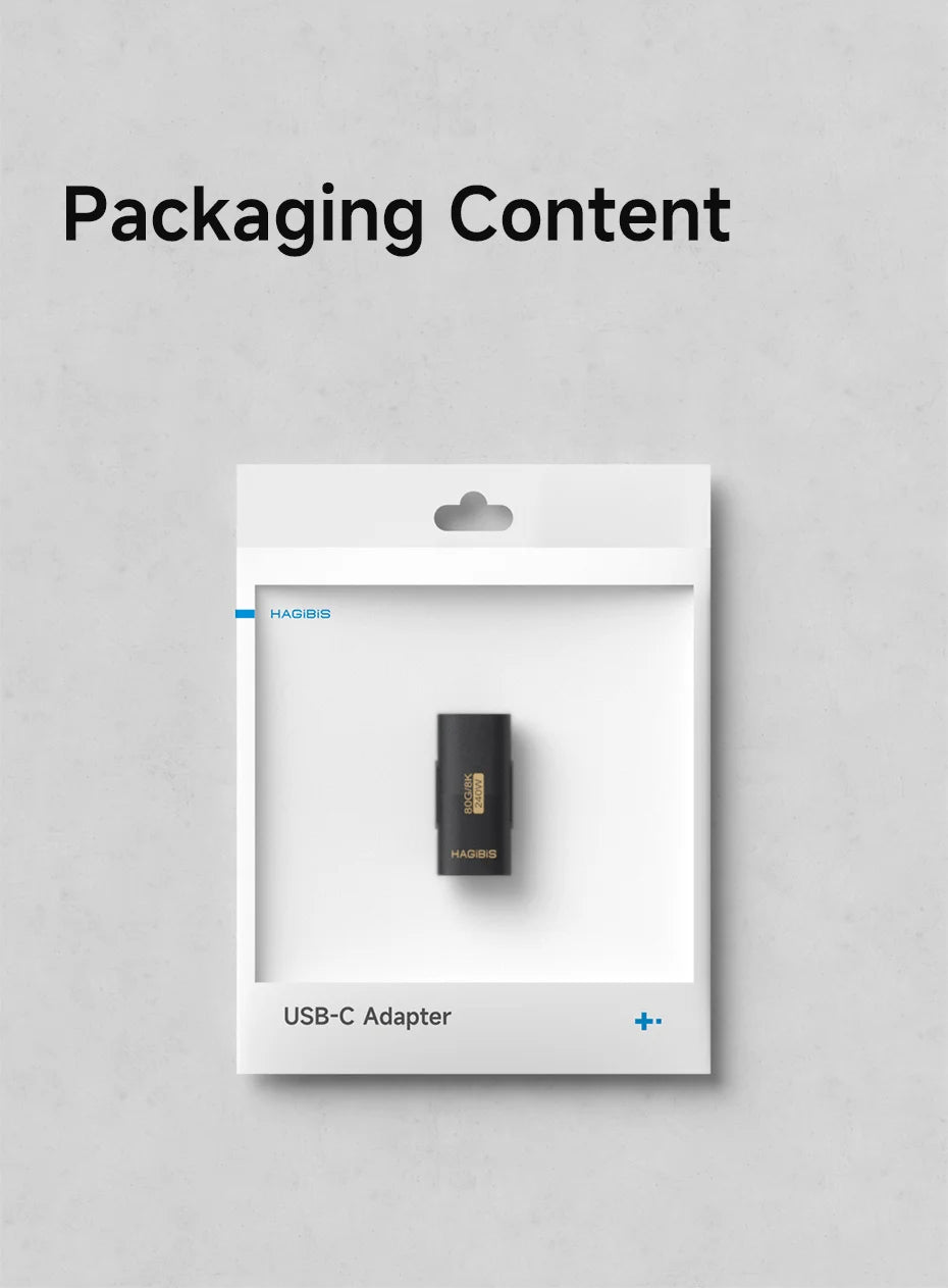 Hagibis USB C Female to USB C Female Adapter 80Gbps 240W USB4 Dual Female Extension Cable Converter for Thunderbolt 5/4 Laptop