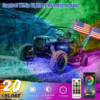 Nilight  3-6FT RGB LED Whip Light, Spiral Neon Flagpole Lights With Remote Control Color Changing Lights for ATV UTV Buggy 2PCS