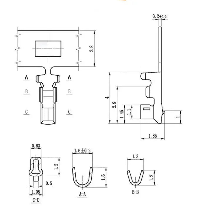 1000pcs XH XHD PH2.0 PHB CH3.96 VH3.96 KF2510 Dupont SM ZH1.5 1.25 SH1.0 MX3.0 Strip Metal Needle Crimp Cold-pressed Terminal