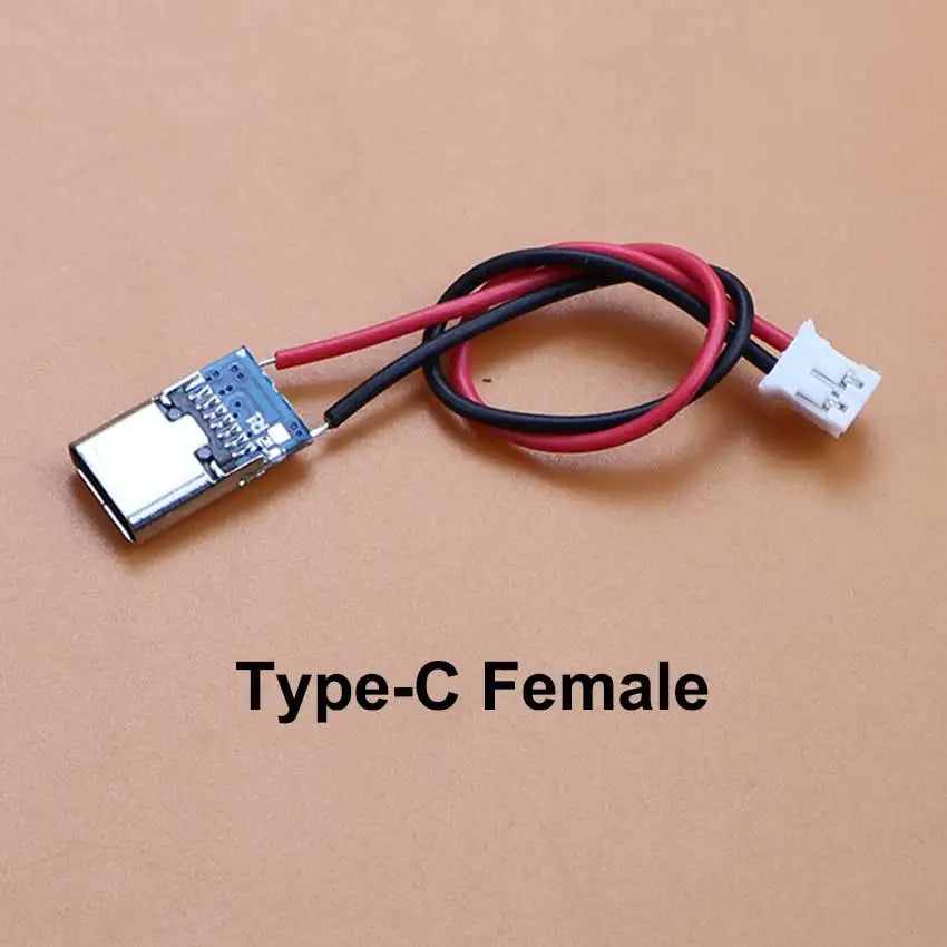 5pcs USB Adapter Cable PH2.0mm Terminal Micro USB Jack Type-C Charging Port 2P Strip Line Of Solder Joint Male Female Connector