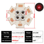 10W High Power LED Chip IR Infrared 660nm 680/730/760/810/850nm 12W 3535 Bead 2V 4V 8V 700/1400/2800mA For Night Vision Security
