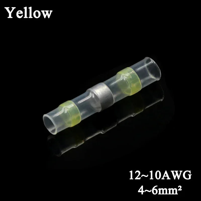 10 ~ 500pcs Solder Seal  Wire Connectors Kit Heat Shrink Butt Crimp Terminals Waterproof Electrical Cable Splice Connector