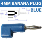 4mm 90 Degree Stackable Banana Plug, Solderless Side Entry Connector for Multimeter Test Leads, Audio Equipment and Power Supply