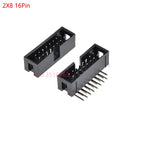 5/10Pcs Right Angle 6/10/20/26/34/40 Pin 2.54mm Pitch Male Socket Idc Box Header Pcb Connector Double Row 10p/20p/40p Dc3 Header