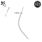 ZS 1 Piece G23 Titanium Curved Taper Insertion Pin Tool Internal Thread Piercing Kit For Tragus Helix Lip Nose Piercing Jewelry