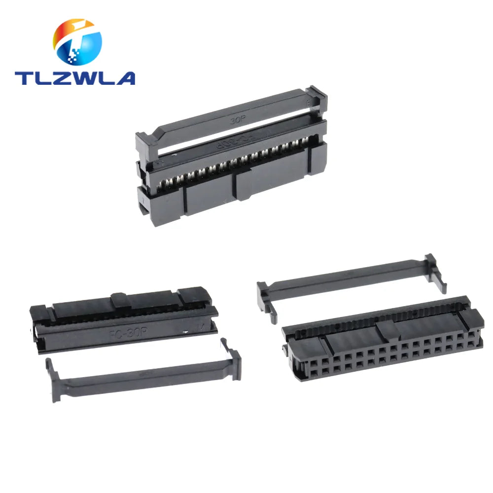 10PCS 2.54MM Pitch 6 Position 8 10 12 14 16 18 20 24 26 30 34 40 Pin Female IDC Socket IDC Connector Ribbon Cable