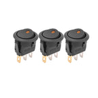 12V LED Boat Switch with Light Car Truck Rocker Switch on/Off Control SPST 3 Pin 2 Position for Marine Auto 1/3/12pcs