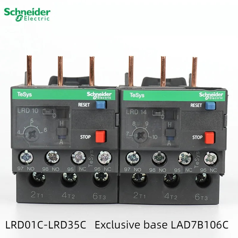 Schneider Electric LRD Series Thermal Overload Relay LAD7B106C Models LRD01/3/5/6/7/8/10/12/14/16/21/22/32C for Electrical Contr