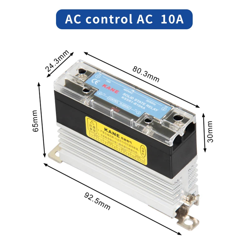 Slim DIN Rail Mount Single Phase Solid State Relay SSR Relay Module with Heatsink 10A 25A 40A