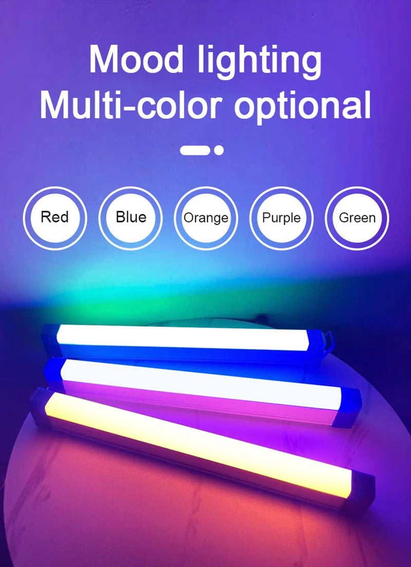 Colorful LED Night Lamps RGB Atmosphere Fill Light Rechargeable Bedroom Photography Lighting Room Decor Luz De Preenchimento New
