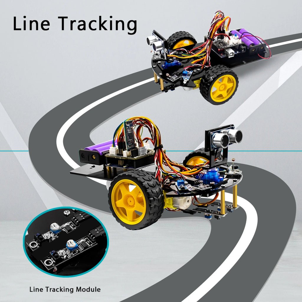 LAFVIN Smart Robot Car for Arduino 2WD Chassis Robot Car Kit With Ultrasonic Module, L298N Driver Board, Remote, IR Control