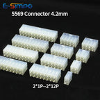10Pcs MX4.2 5557 4.2mm Dual Row Straight 5569-2x1/2/4/6/8/10/12A 2P-24Pin Automotive ATX Connector DIP Pin Wafer