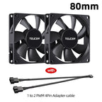 TEUCER 8015 Computer Case Fan 80mm/92mm 4-pin PWM High Airflow Ultra-thin Cooling Fan 1200-3000RPM Cascadable FDB Bearing Fan