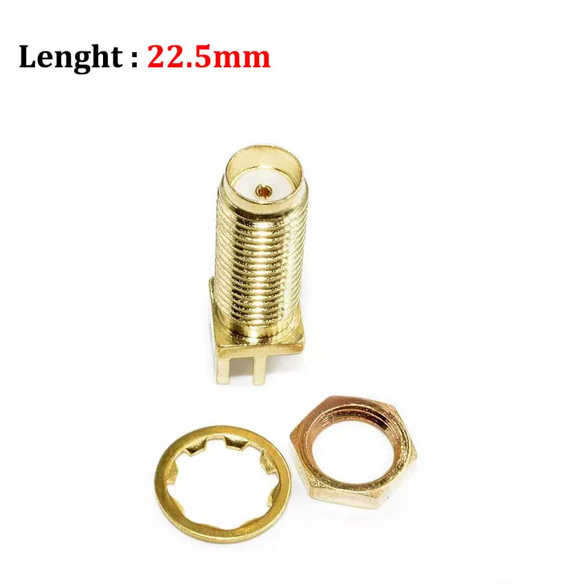 Cltgxdd 1/5/10pcs SMA-KE/KWE SMA Female Jack Adapter Solder Edge PCB Mount Antenna Base RF Copper Coaxial Connector Plug Socket