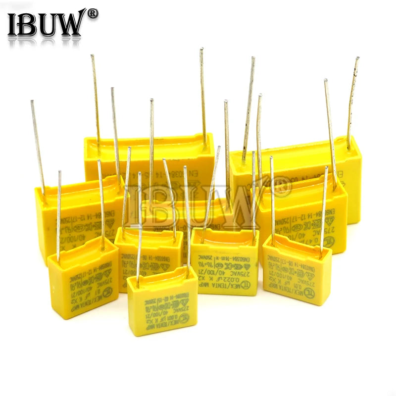 10pcs 275VAC capacitor X2 series 0.01UF ~ 2.2UF Polypropylene film capacitor New 10nf 100nf 150nf 200nf 680nf 470nf 1UF