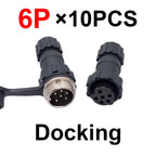 10Pcs  Connector GX16 M16 Waterproof Docking Back Nut Male&Female Plug&Socket 2pin3pin4pin5pin6pin7pin8pin9pin10pin