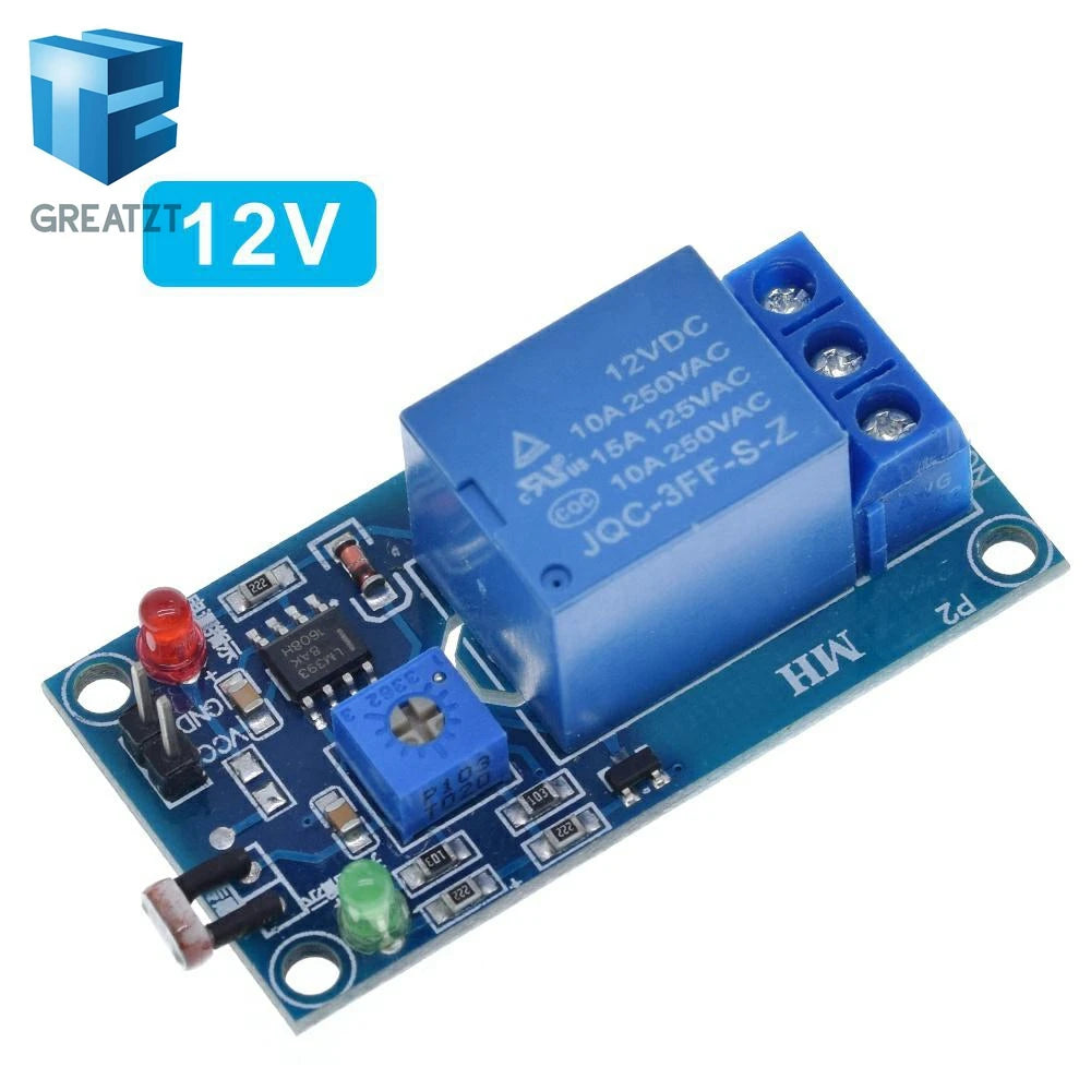 5V 12V Light Sensor Switch LDR Photoresistor Relay Module for Arduino - Light Detection Photosensitive Sensor Board