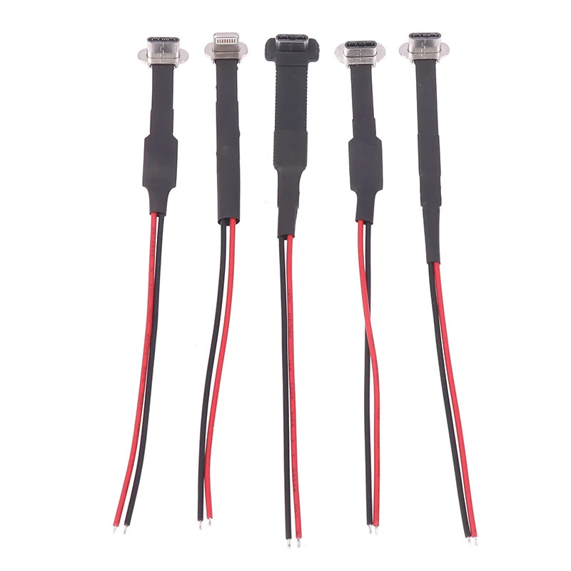 Soft Flat Cable Male Charging Cable Fast Charge Wire Extention For Phone Type-C Micro USB Connector FPC 2Pin 3Pin W/ Resistor R