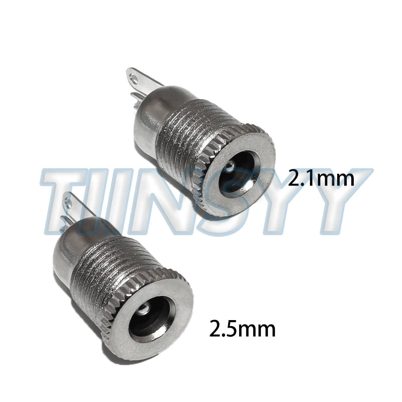 5PCS/LOT DC099 5.5 MM X 2.1 MM DC Power Jack Socket Female Panel Mount Connector Metal DC-099 Open Hole 11MM 5.5*2.1 5.5*2.5