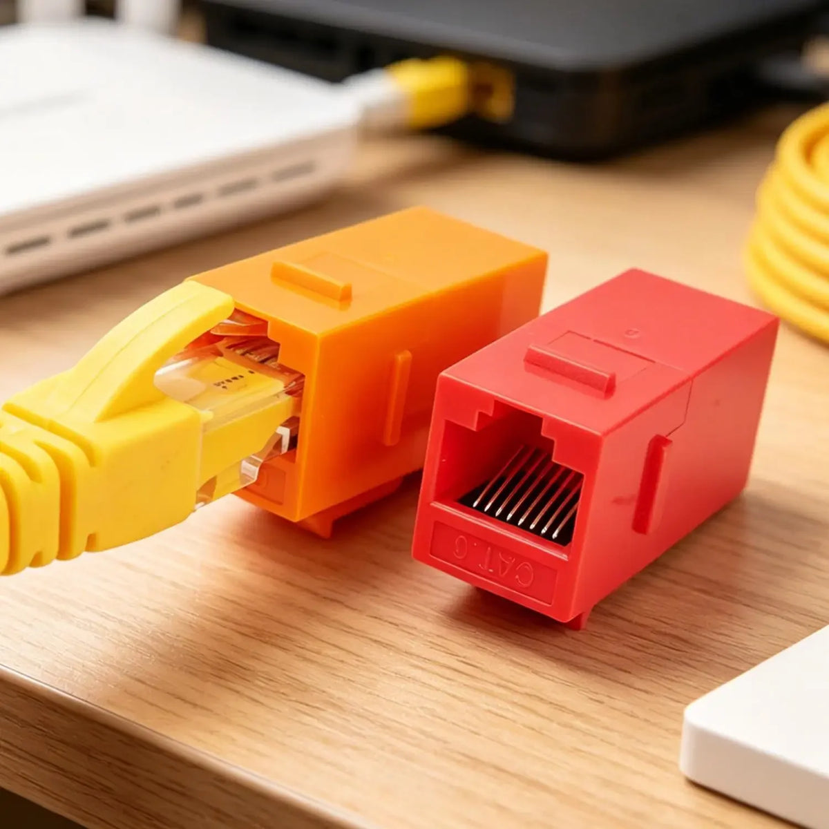 For RJ45 CAT6 Keystone Coupler Colorful Network Straight-through Connector Cat6 RJ45 Adapter Insert Inline Coupler CAT6 Keystone