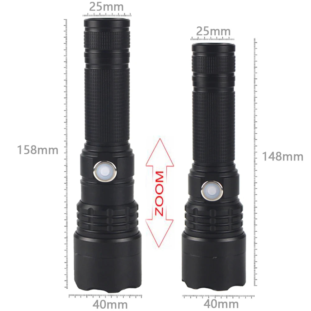 IR 850nm/940nm Tactical Infrared Radiation Zoomable LED Flashlight Type-c USB charging Focus Night Vision Hunting Torch