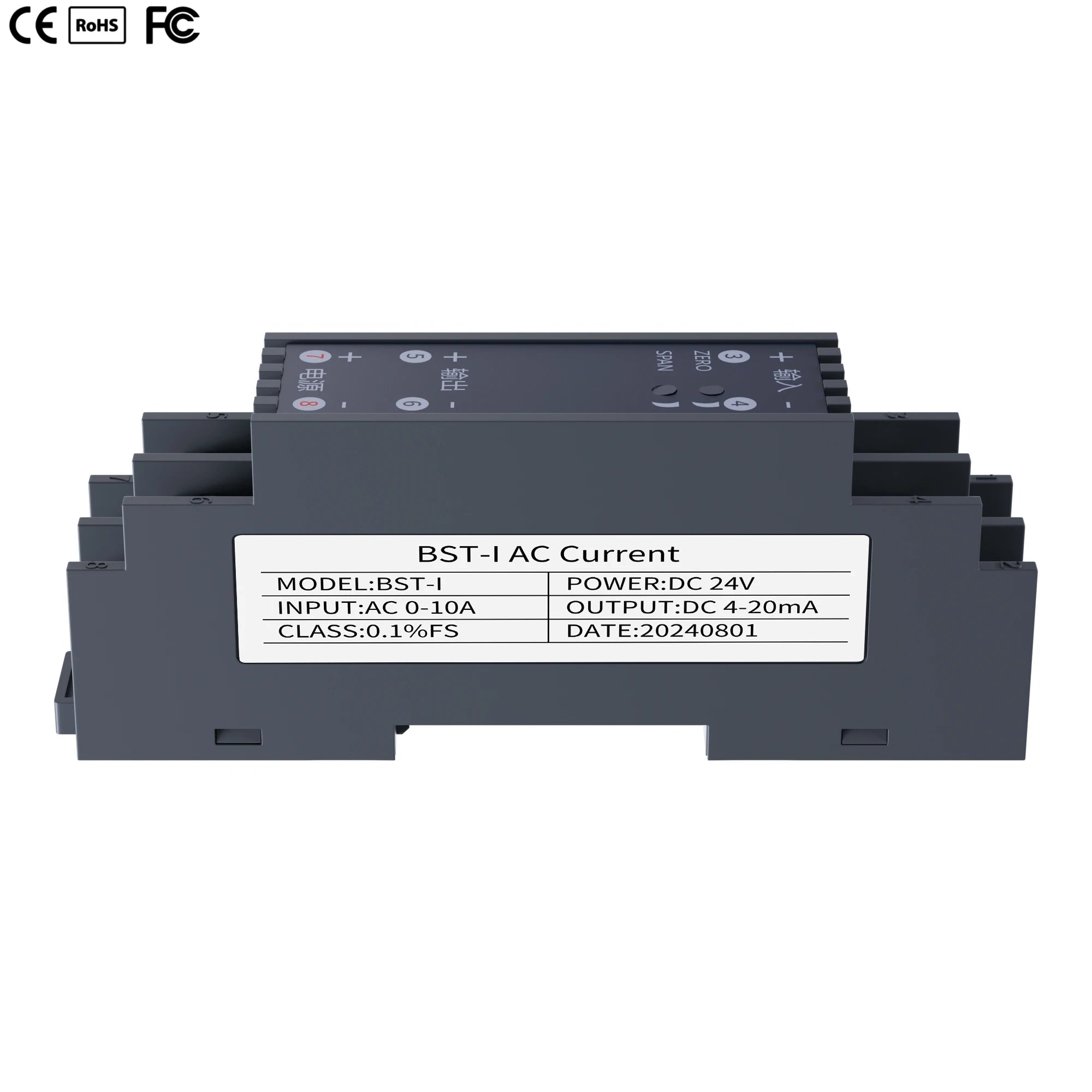 10A 15A 20A AC Input 0-10V 0-5V 1-5V Output Strong Anti-interference Current Signal Converter 4-20mA AC Current Transducer
