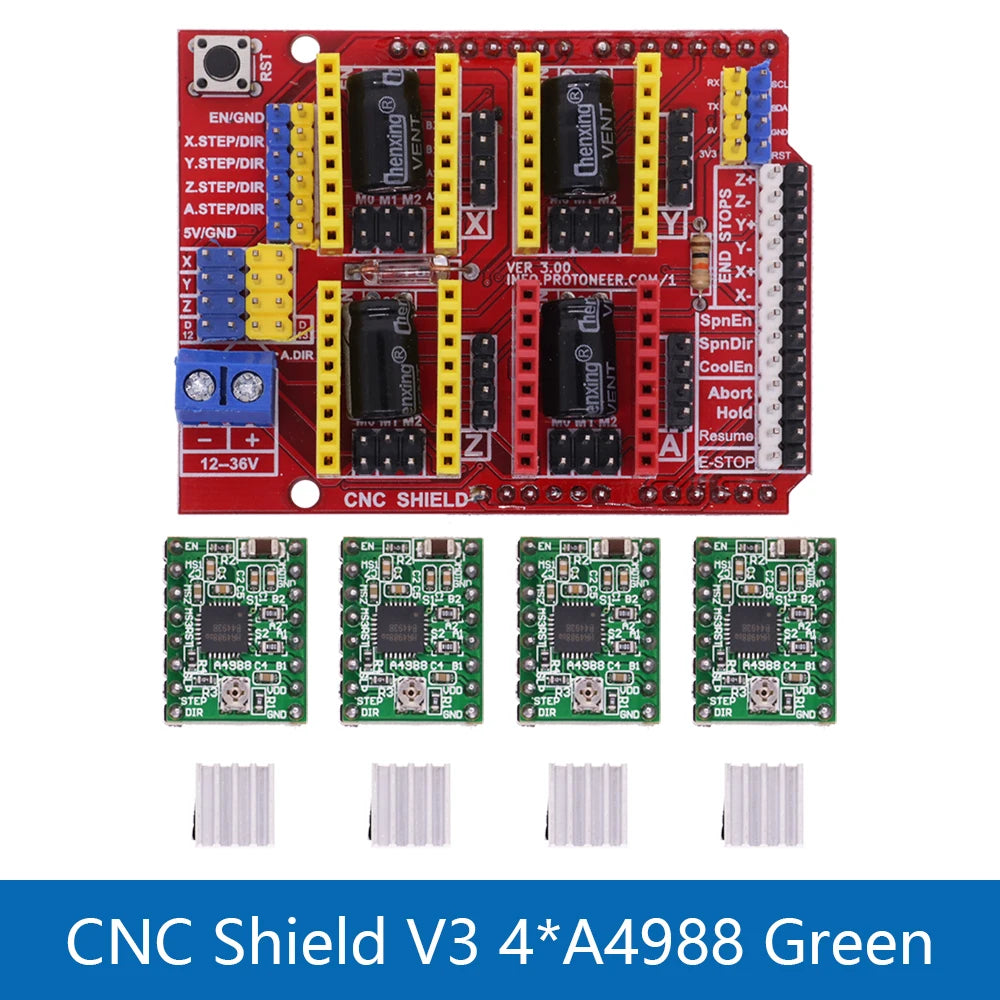 New CNC Shield V3 V4 Engraving Machine / 3D Printer / + A4988/DRV8825 Driver Expansion Board for Arduino DIY Kit