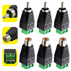 4/8/20PCS RCA Female/Male Jack AV Screw Connector Adapter Jack RCA Terminal Block CAT5 To Camera CCTV Video Balun