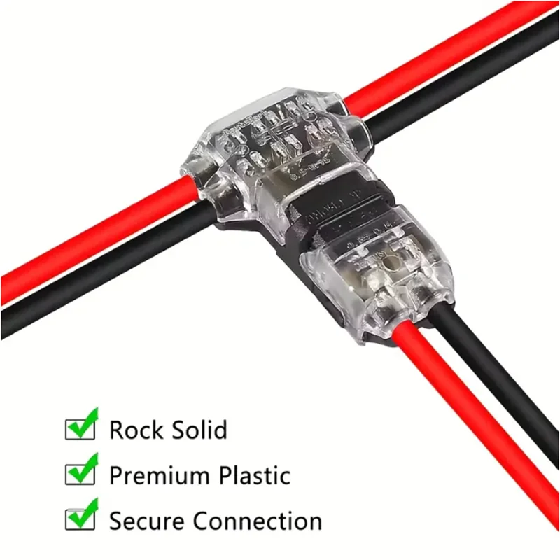 5/10/15/20pcs Low Voltage Universal Compact Wire T Tap Connectors Toolless Wire Connectors Quick Splice Wire Wiring Connecto