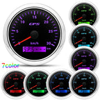60/120/200KMH 85MM GPS Speedometer Gauge 7 Color Light with GPS Antenna Waterproof Motorcycle Boat Car Truck Speed Gauge Meter
