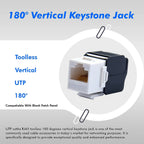 ZoeRax 1PCS Cat8 Cat7 Cat6a RJ45 Keystone Jack | 180 Degree UTP Toolless Termination Female Jack | Network Ethernet Adapter