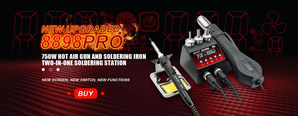 JCD 2 in 1 750W Soldering Station LCD Digital Display Rework Welding Station for Cell-phone BGA SMD IC Repair Solder Tools 8898