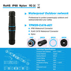 YXY New Zinc Alloy Network RJ45 Connector IP68 CAT6 Panel M20 Cable Network High Speed Ethernet Extenders Shield