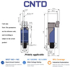 CNTD CZ-8107N Limit Switch Spring Rod IP65 SPDT 5A 250VAC Micro Position Sensor Industrial Control Switch CCC CE