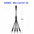 Splitter DC Power Cable 1 To 2/3/4/5/6/8 Way 5V 12V Male Female 5.5x2.1mm DC Plug Extension Wire For LED Strip Light Camera CCTV