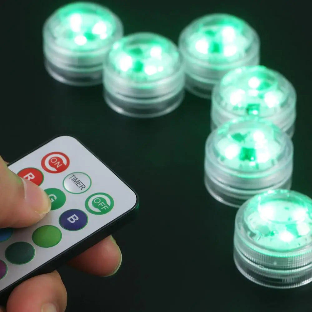 Submersible LED Lights Waterproof RGB Underwater Light For Wedding Tea Light Hot Tub Pond Pool Bathtub Aquarium Party Vase Decor