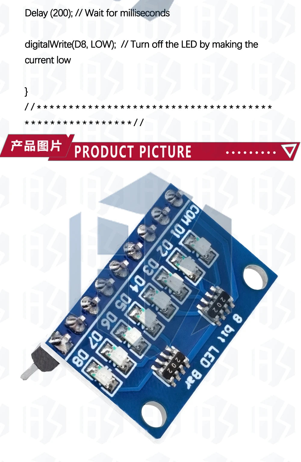 BS 3-24V 8 Bit Blue/Red Common anode/cathode LED indicator Module Breadboard kit Board for MCU ARM 3d printer for UNO MEGA2560